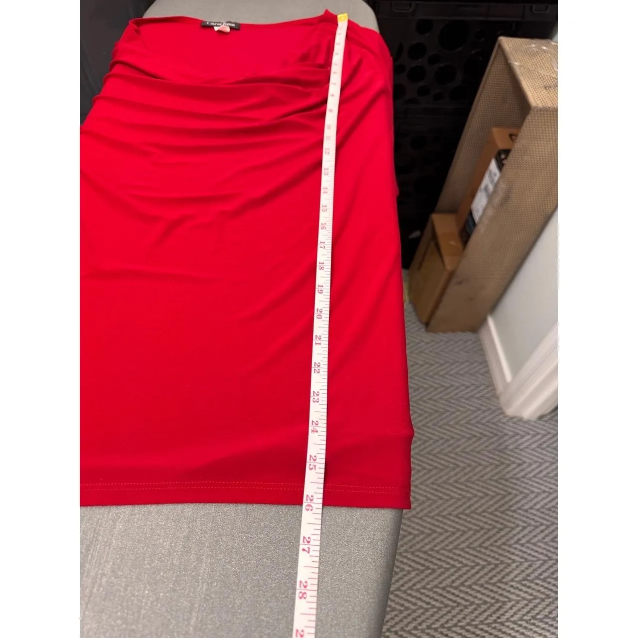 Carol Rose Red Cowl-Neck Short Sleeve Blouse‎ (Size L) - Image 8