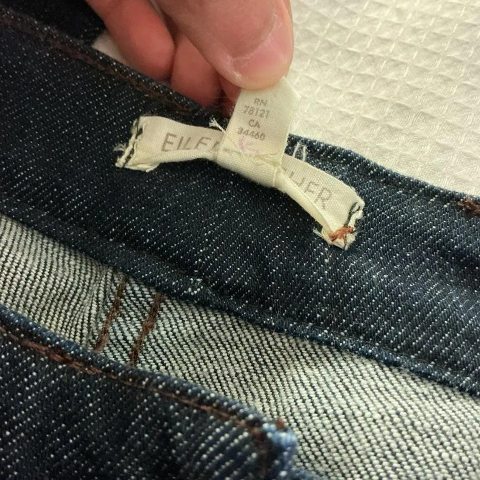 Eileen Fisher Petite Black‎ Denim Jeans Straight Leg Women's PP - Image 4