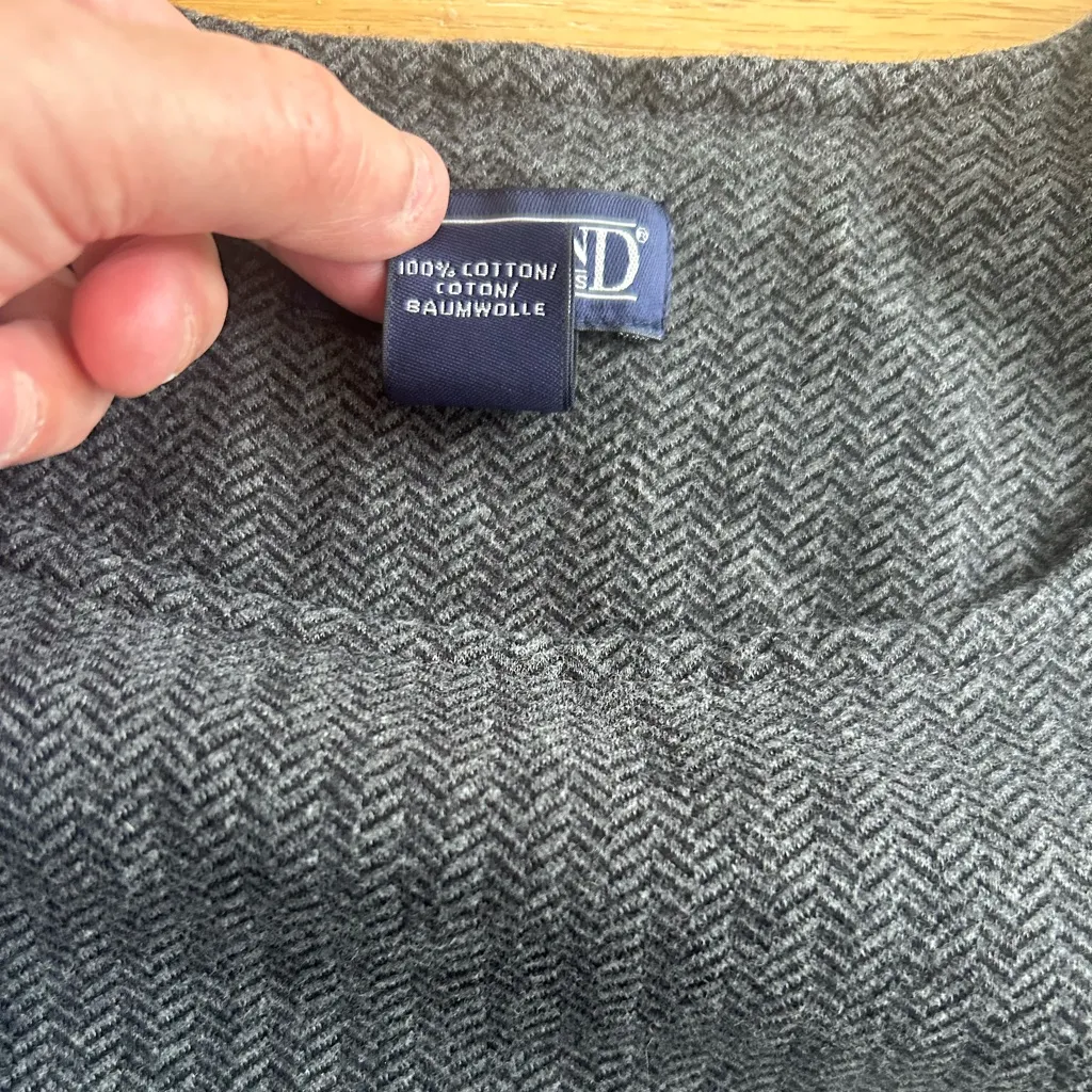 Vintage Lands’ End 90s Houndstooth Cotton Midi Dress Sleeveless Size M - Image 6