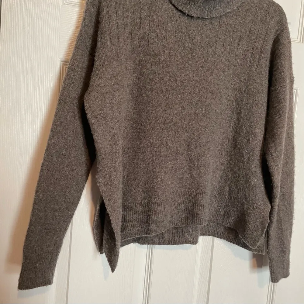 Madewell Hickory Wool Turtleneck Sweater Ss Small Grey - Image 5