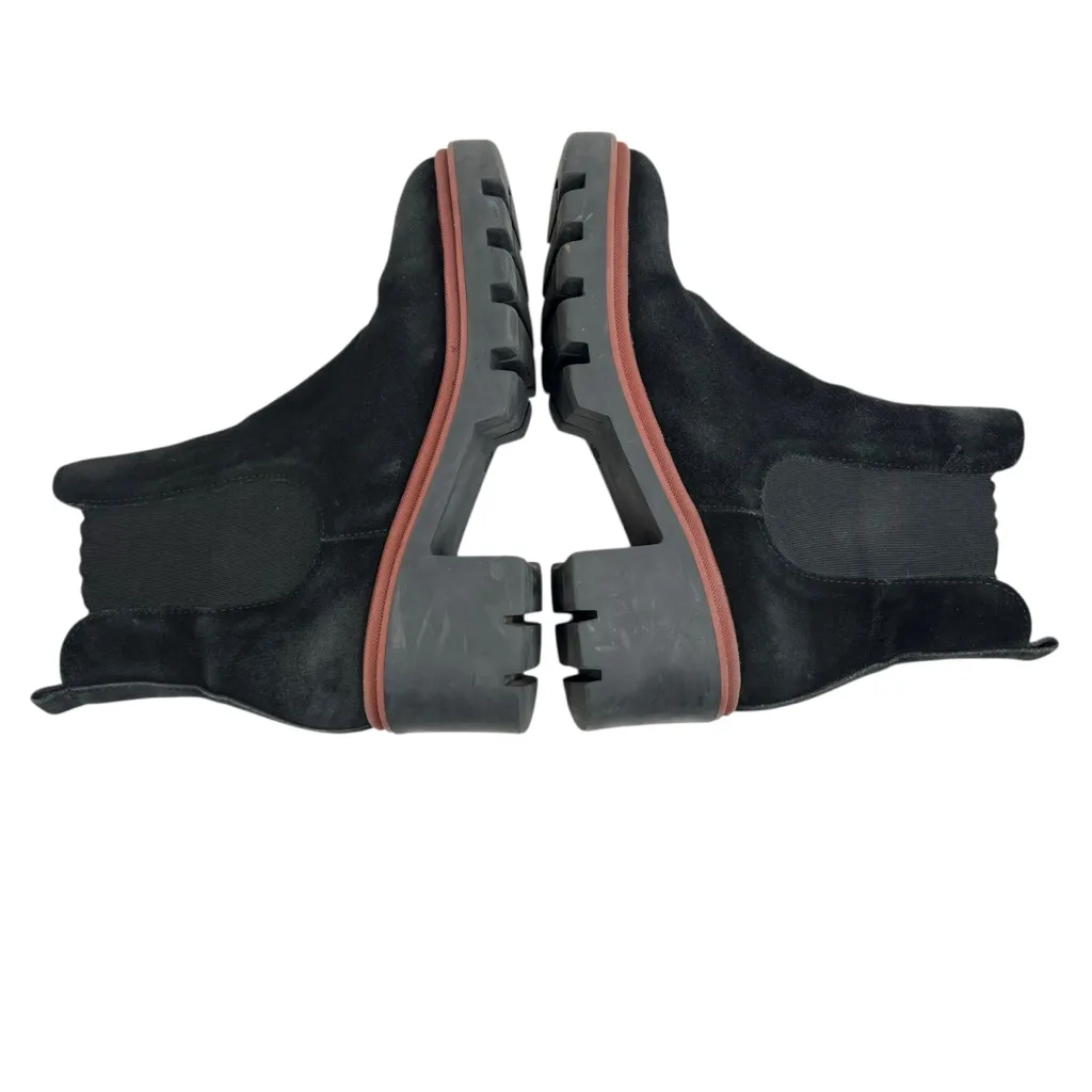 Antonio de Faria Black Suede Chunky Heeled Chelsea Boots Size 8 - Image 8