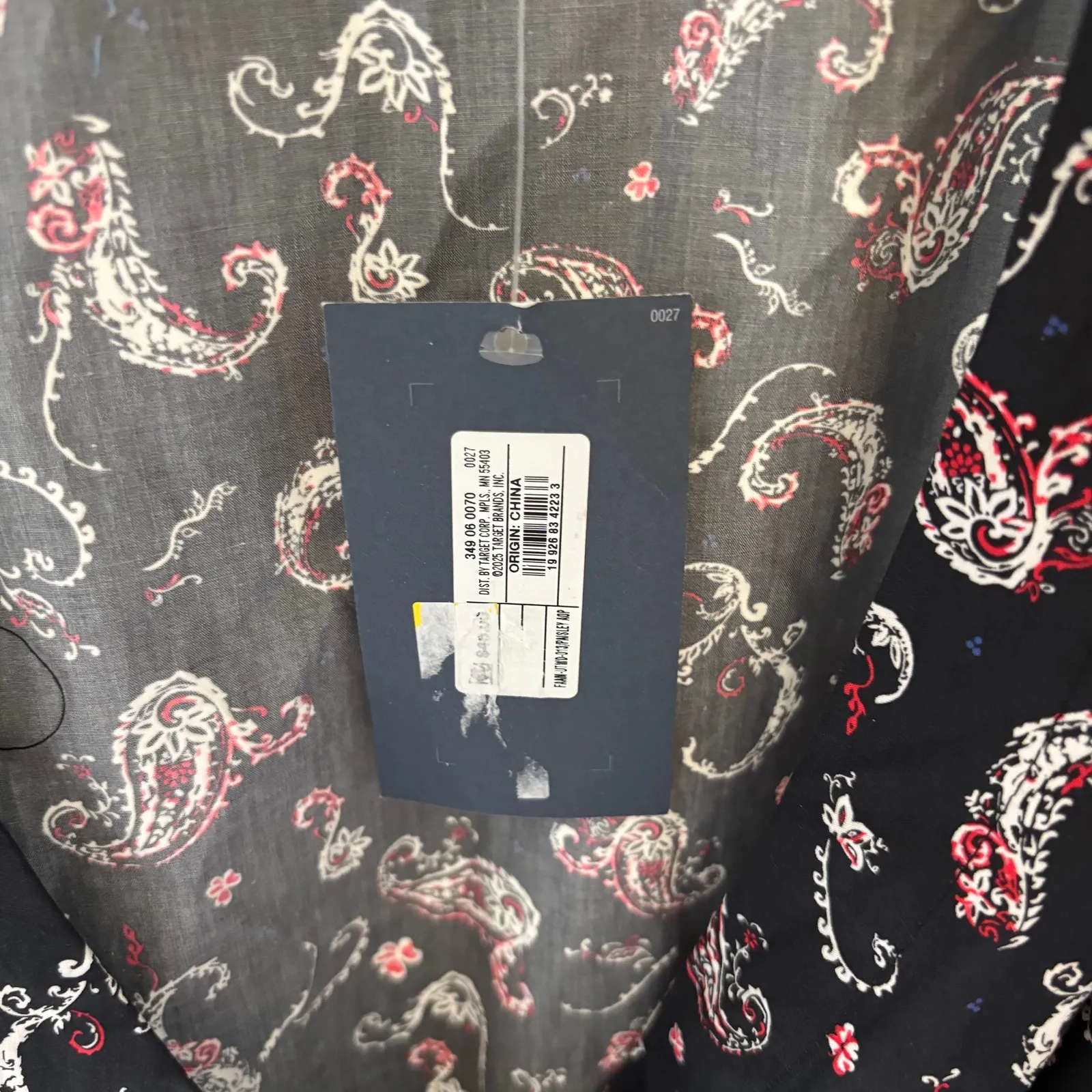 Universal Thread NWT Women's Puff Short Sleeve Midi Wrap Dress Black Paisley L - Image 7