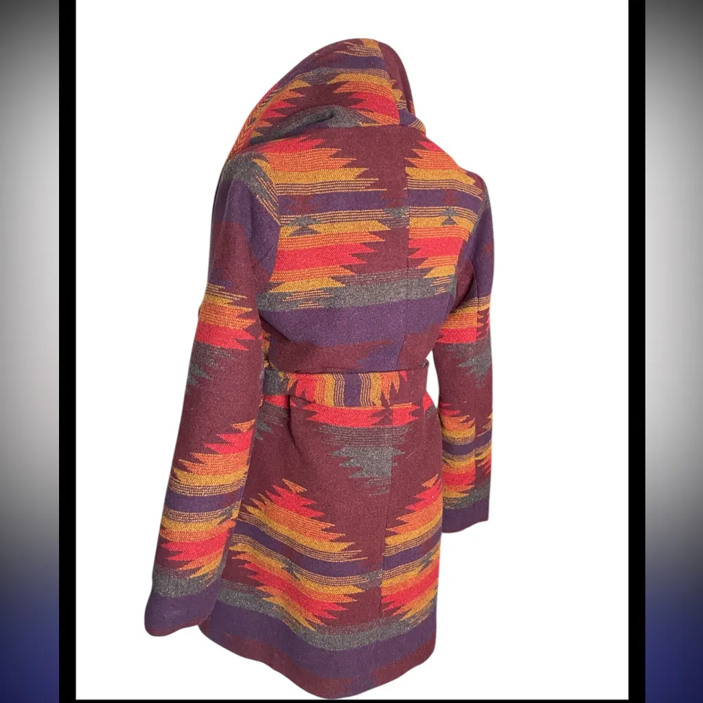 Steve Madden XS/TP Aztec
Southwestern Wool Blend Wrap
Coat - Image 7