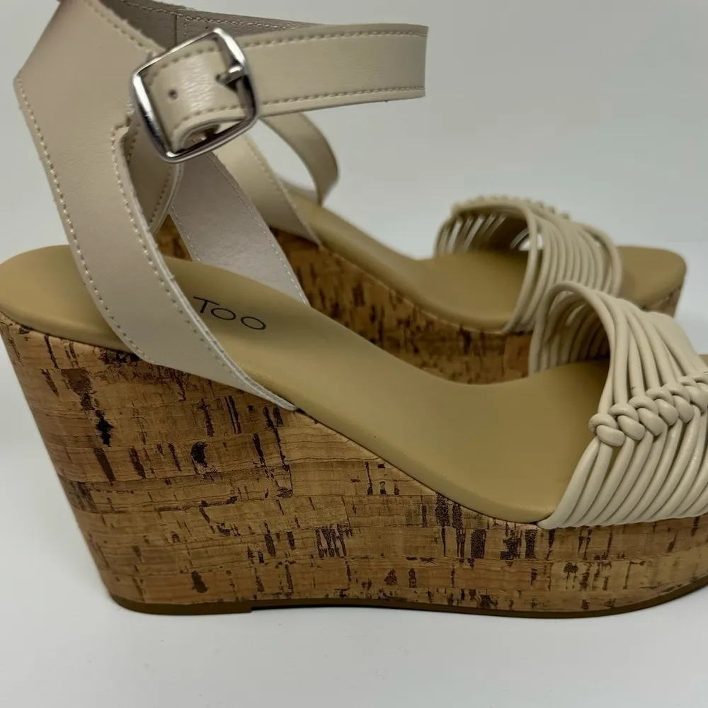 Me too Taupe cork wedge adjustable strap sandals size 9.5 New!NWOB - Image 3