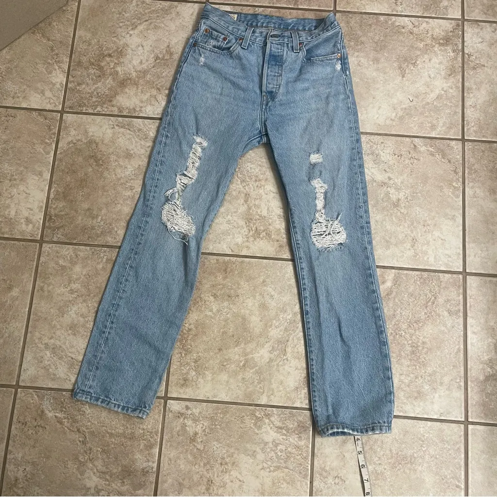 Levis Premium Pants Women 25‎ Blue Denim Jeans Big E Cotton Blend 25x28 - Image 2