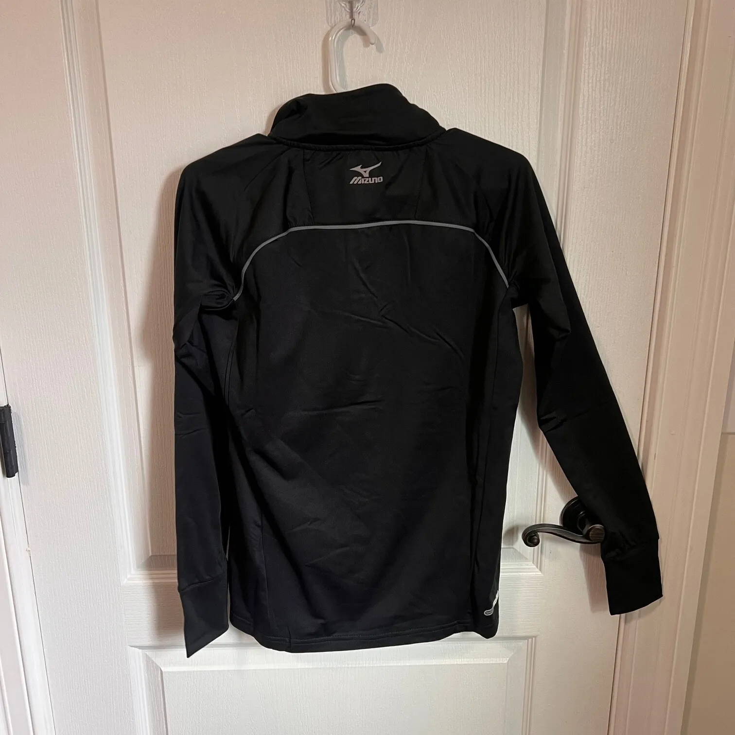 Mizuno Womens Long Sleeve High Neck Quarter Zip Active Top Size XS Black‎ NWT - Image 5