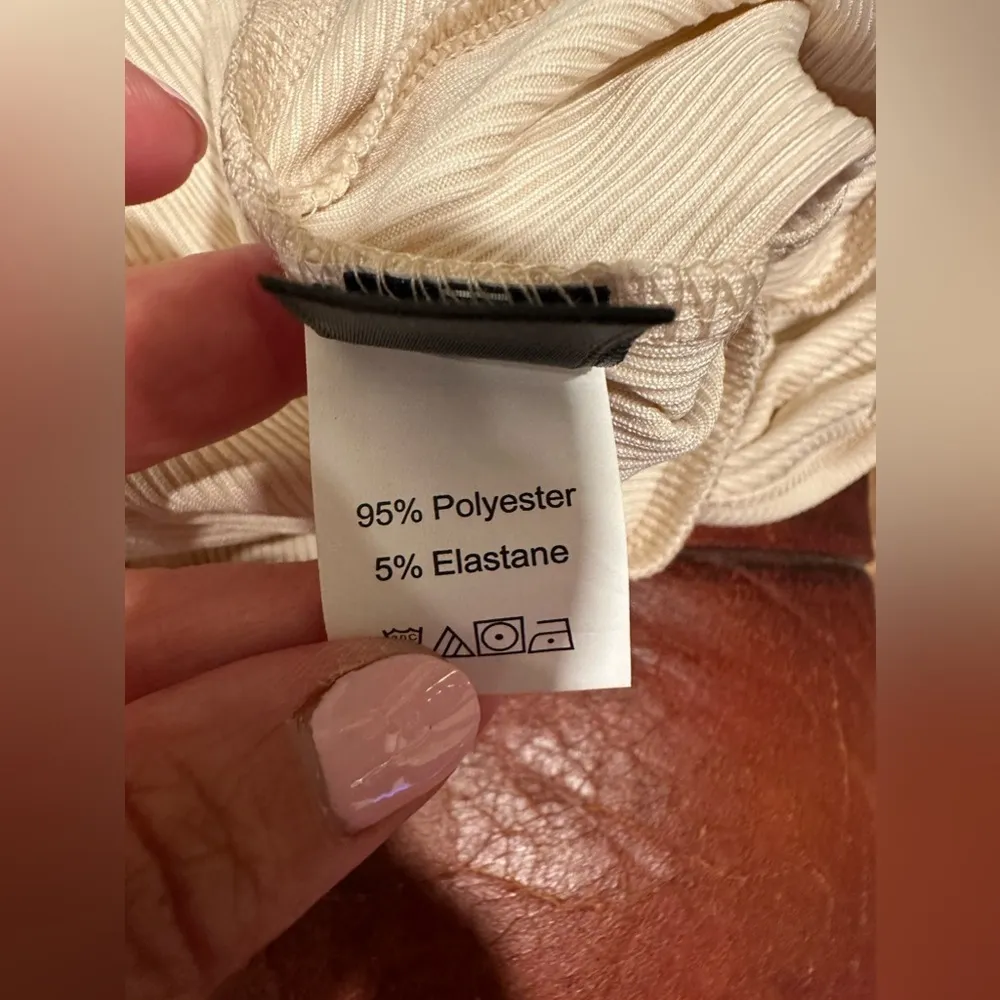 NWOT SHEIN SXY Twist Front  ribbed Cut Out Bodycon Dress cream color side slit - Image 7