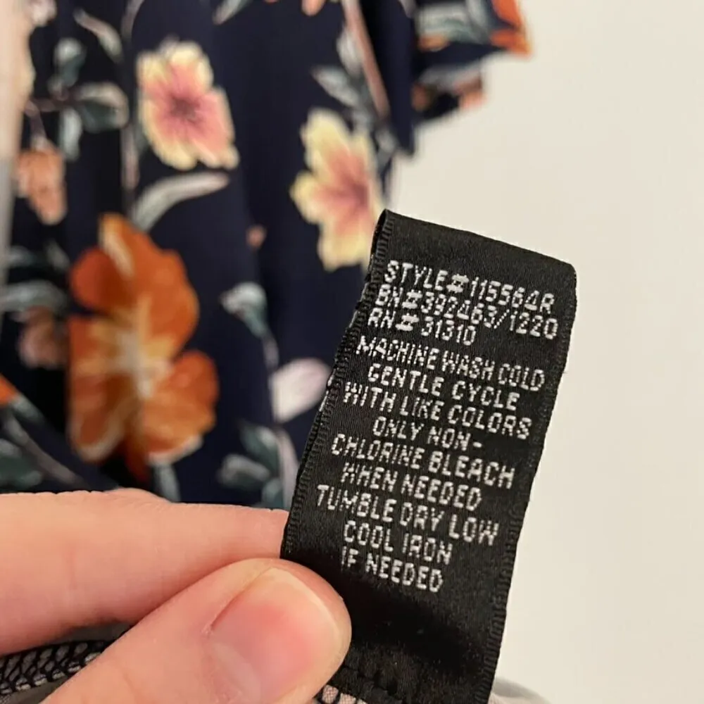 BY & BY / BY&BY Navy Blue Floral Print High Low Hi - Image 11