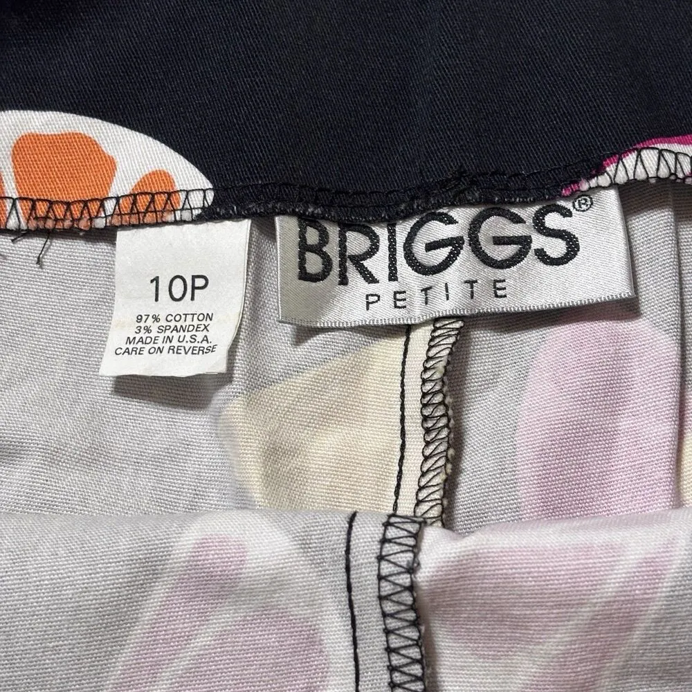 Briggs Women's Vintage 90's Petite Black Fruit Slice Print Cropped Pant - Image 9