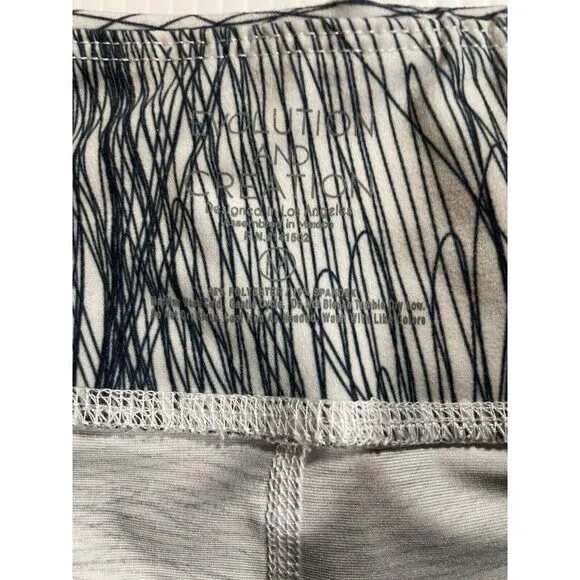 Evolution and creation Evolution‎ and Creation Leggings Womens Medium Black White Striped Lines - Image 3