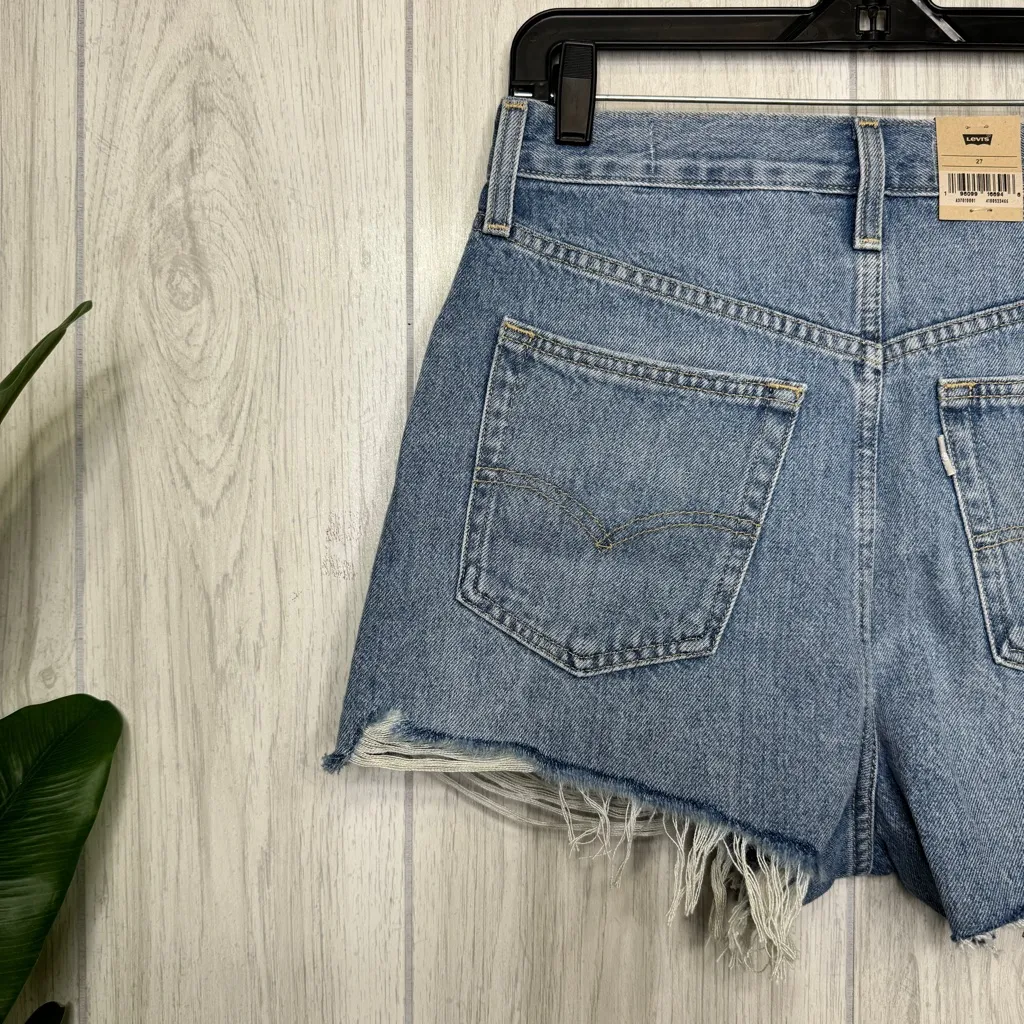 NWT Levi’s SilverTab Distressed High Rise Mom Shorts size 27 NEW - Image 6