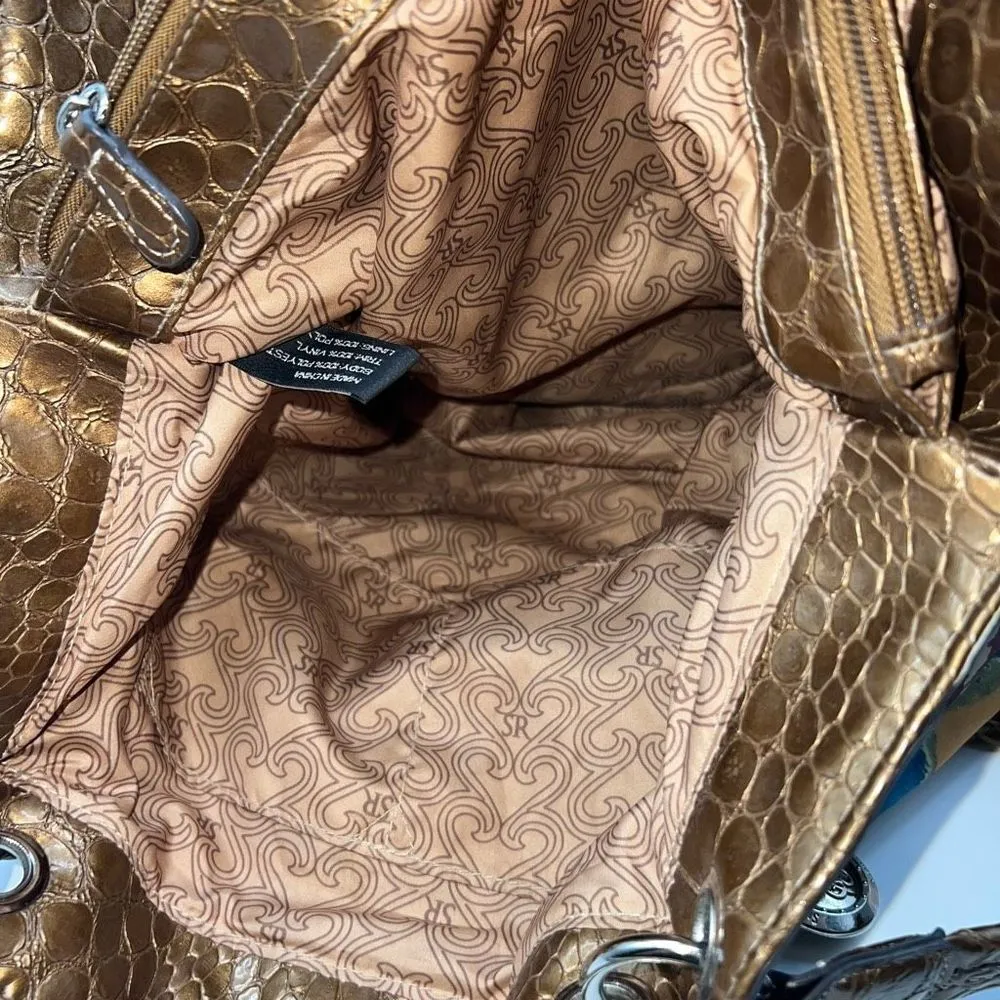 Sienna Ricchi Color Painted Floral‎ Shopper Brown - Image 12