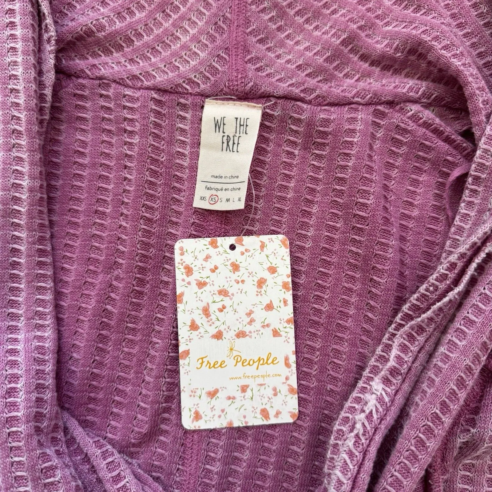 We The Free Free People Women’s Wildcat Thermal Top Wild Orchid Purple Size XS - Image 5