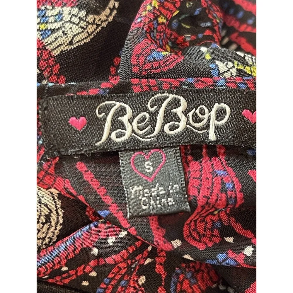 BeBop Pullover Sheer Line 3/4 Elastic Cuff & Waist A-line Vneck Paisley Dress S - Image 11