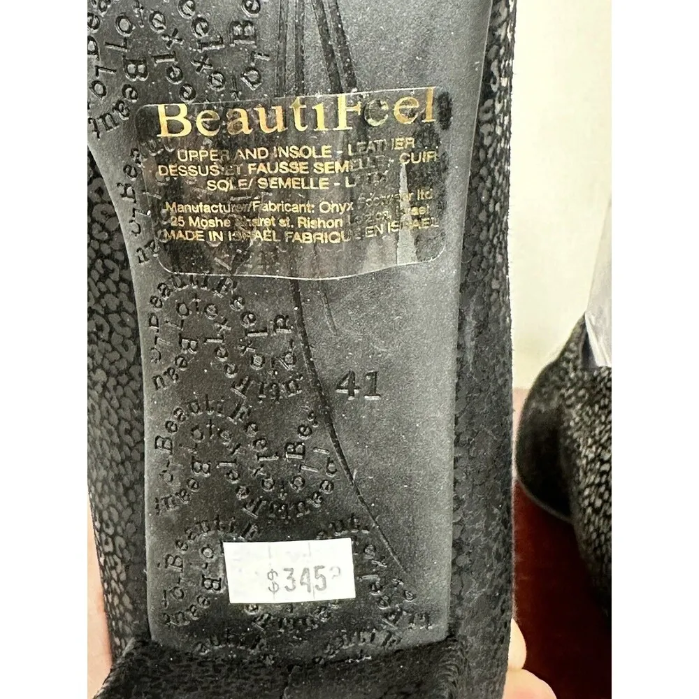 BeautiFeel Meryl Cap Toe Suede + Leather High Heels Pumps NEW Black Size EU41 - Image 12