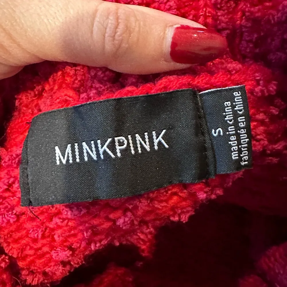 MINKPINK Women's Red Popcorn Sweater Wool Blend Size Small - Image 4