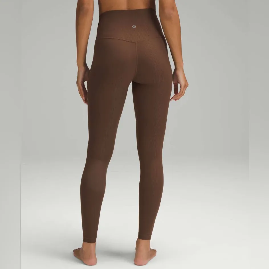 Lululemon Align Ribbed High-Rise Pant 28" Java Brown Tan Size 14 Leggings - Image 2