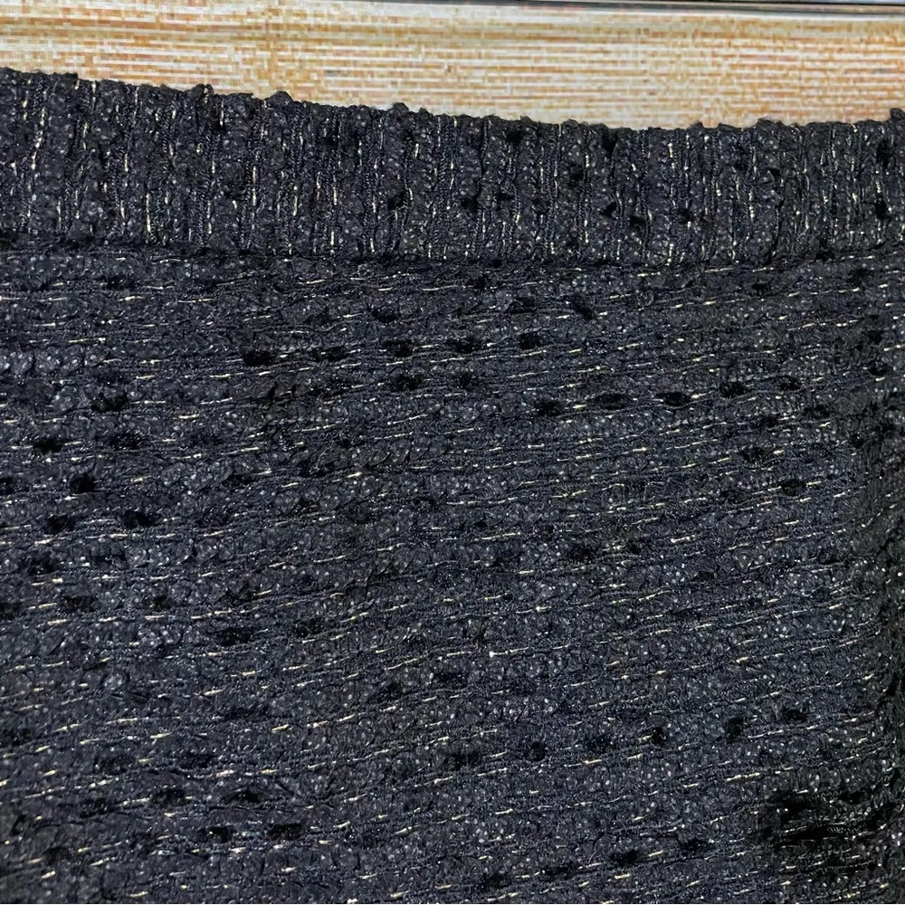 Albert Nipon tweed textured metallic pencil skirt women’s Size XL Black - Image 6