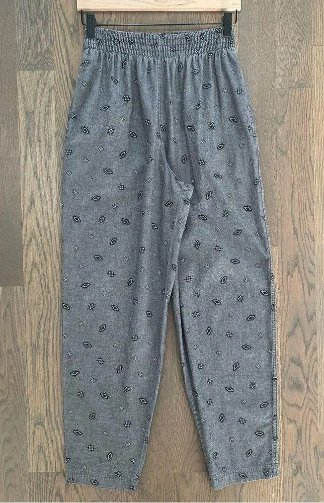 Vintage Chaus Sport Medallion Printed Tapered Pants in Heather Grey Size Medium - Image 2