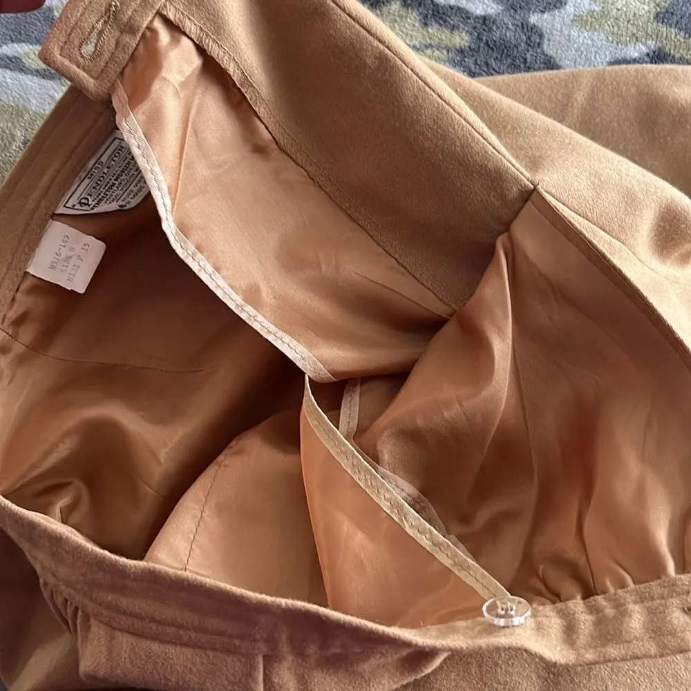 Pendleton Vintage Tan Pure Virgin Wool Lined Midi Pull-On Skirt Size 8 M516–149 - Image 10