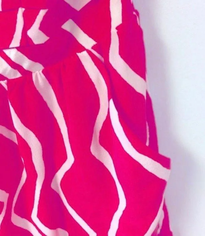 Pink and White Silk Strapless Romper - Image 5