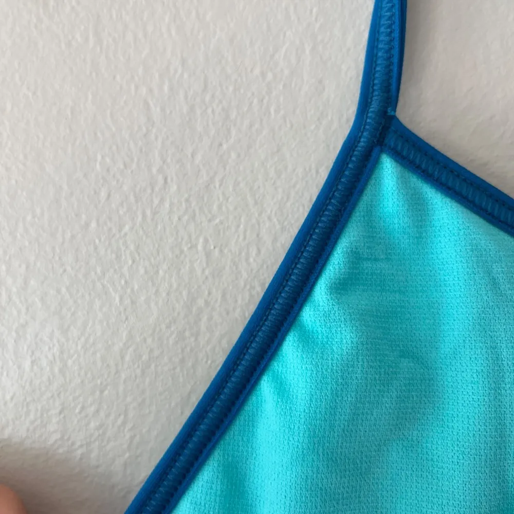 TYR Sz L Bayou Cutout Fit One Piece Swimsuit Turquoise High Cut Leg UPF 50 Blue Size L - Image 4