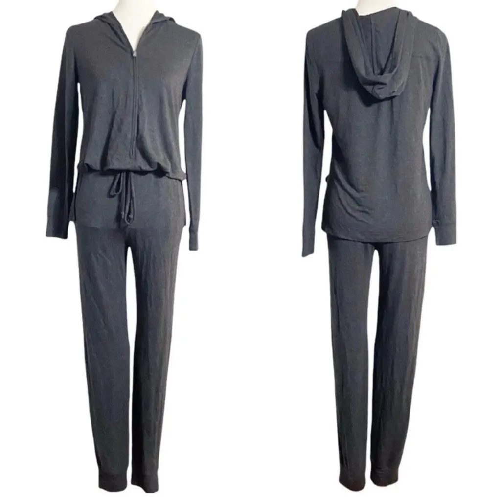 *Cabi 3515 Hoodie Playsuit Jumpsuit Womens Size M Dark Gray Jogger Casual Pant - Image 2