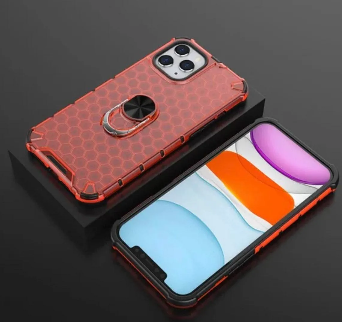 iPhone 12Pro Max Cute Honeycomb Airbag Shockproof Case W/ Ring - Image 4