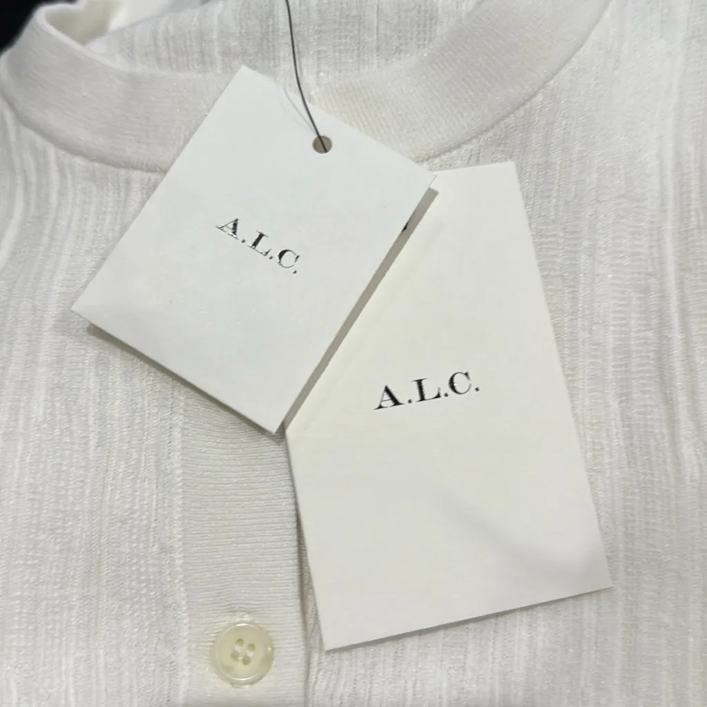 NWT A.L.C. ALC Fisher Fine Cotton Knit Top White Sz Medium‎ $295 - Image 7