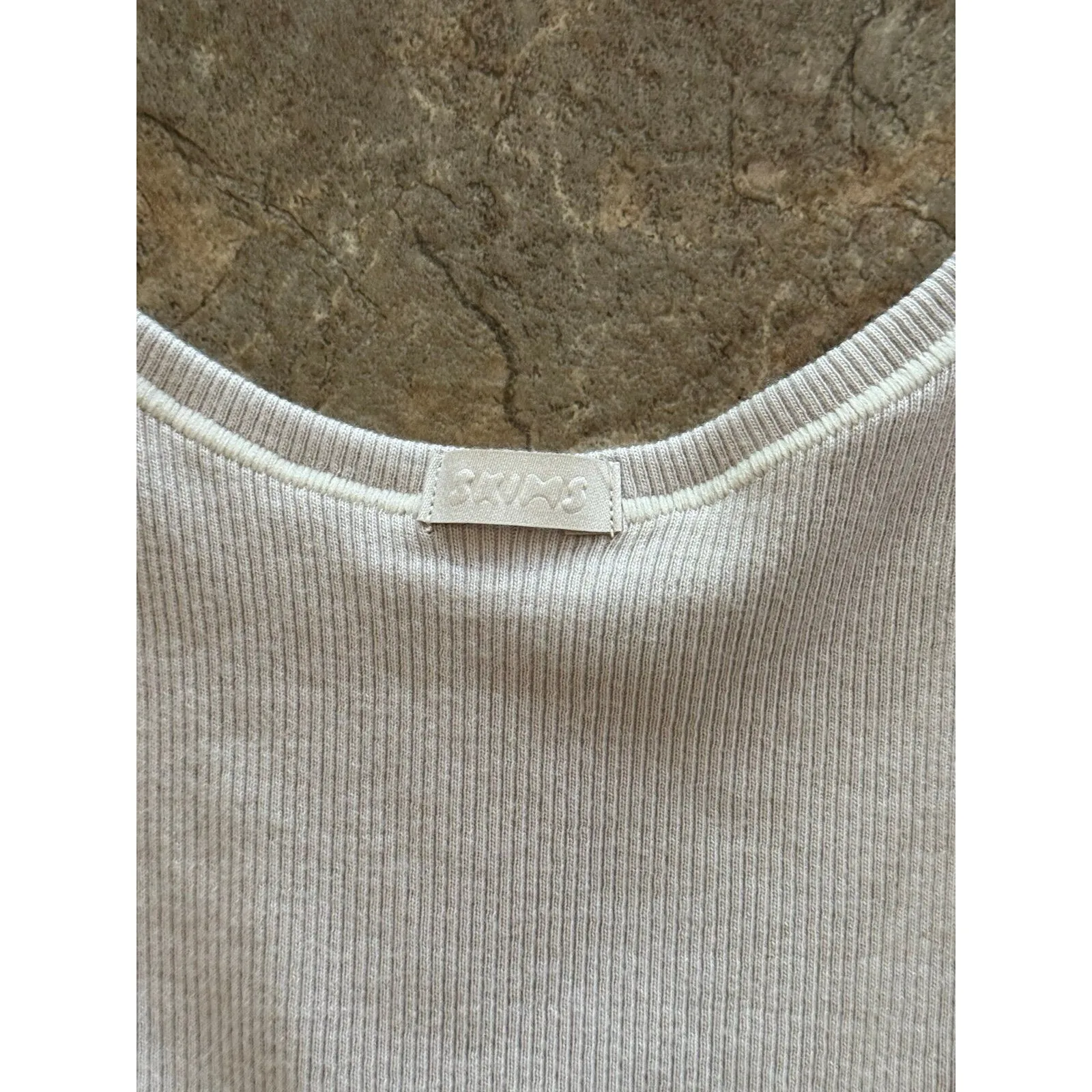 Skims Cotton Rib Tank Stone Size Medium - Image 8