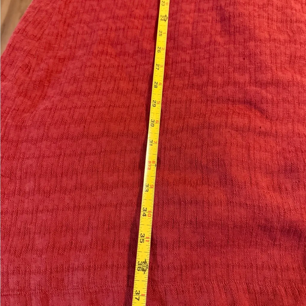 Soft Surroundings Gauze Midi Linen Blend short sleeve remi shirt dress XL Maroon - Image 6