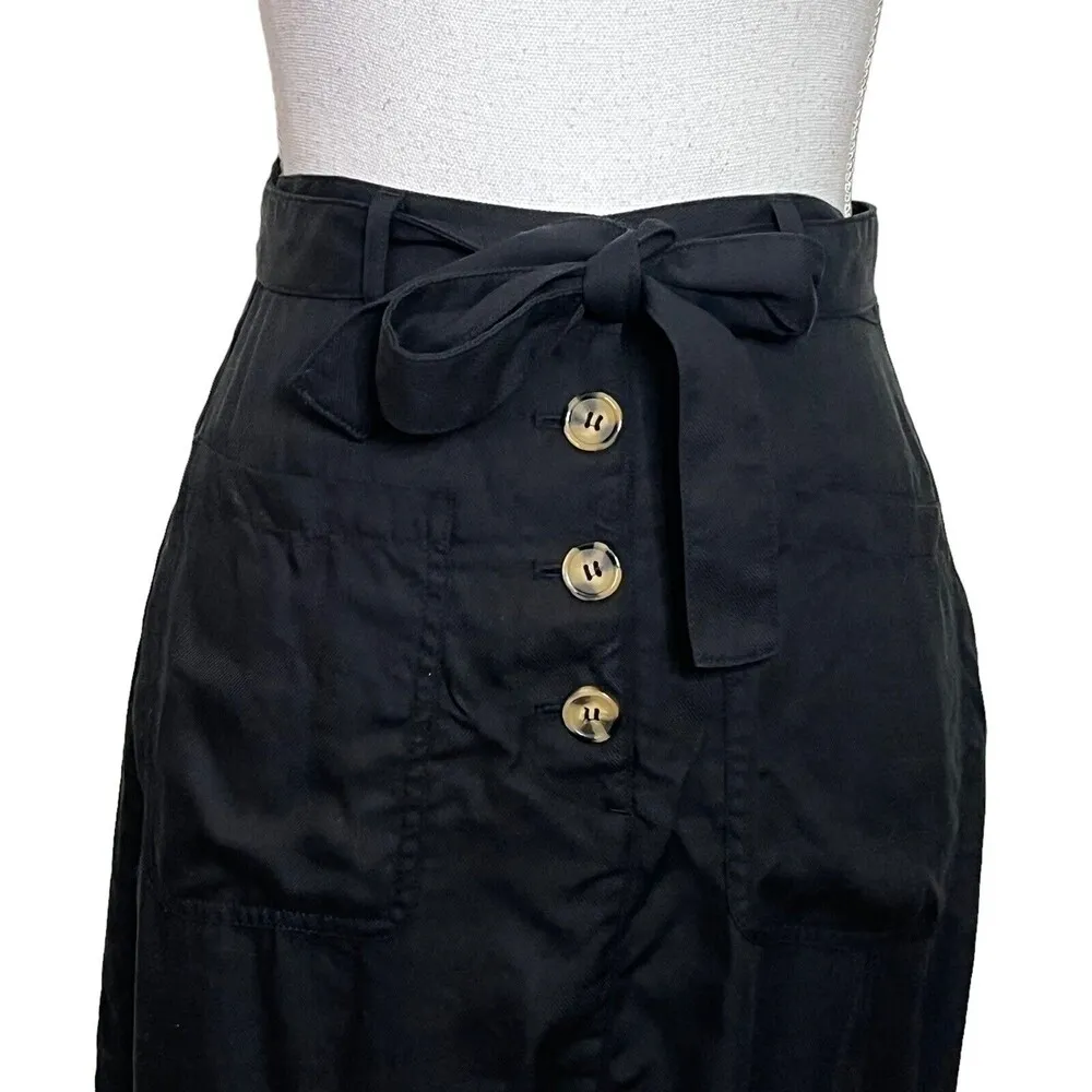 & Other Stories Paperbag Mini Skirt Black Waist Knit Womens Size 4 - Image 2