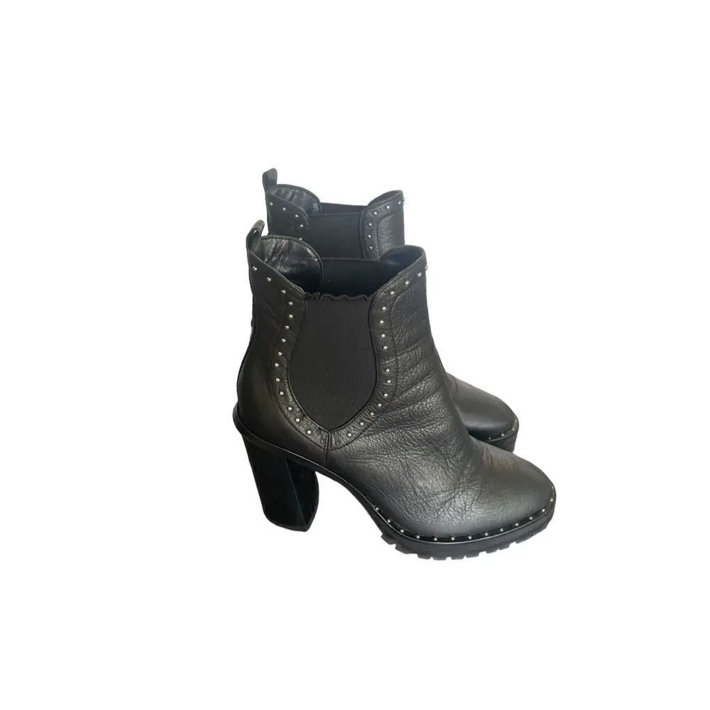 Rebecca Minkoff Eddie Studded Ankle Boots Black Size 8M - Image 4