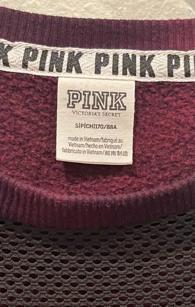 PINK Tie Dye Burgundy Sweater - Image 4