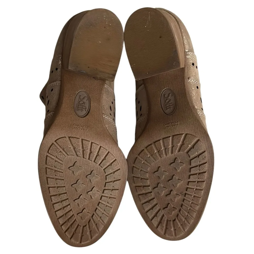 Sofft Leather Wyoming Laser Cut Booties Gold Shimmer Size 7 - Image 8