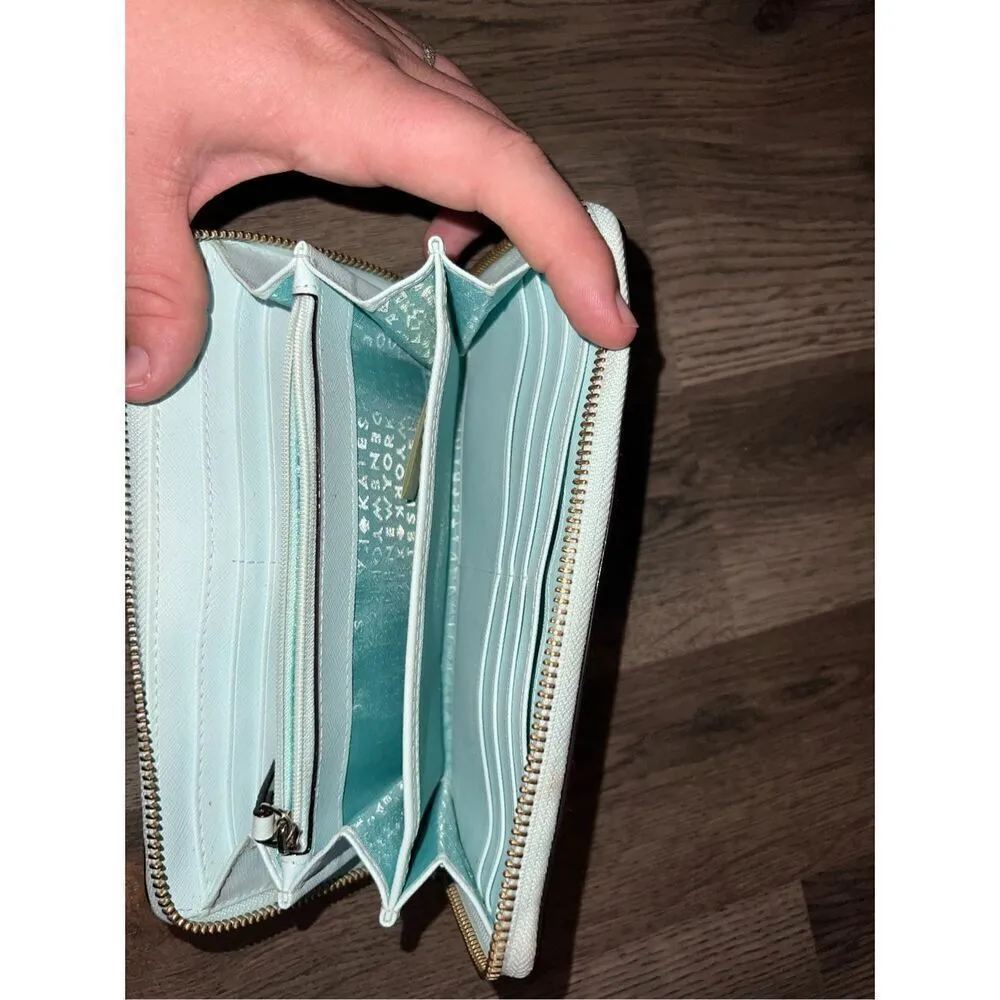 Kate Spade Light Blue Zip Around Wallet Preowned - Image 10