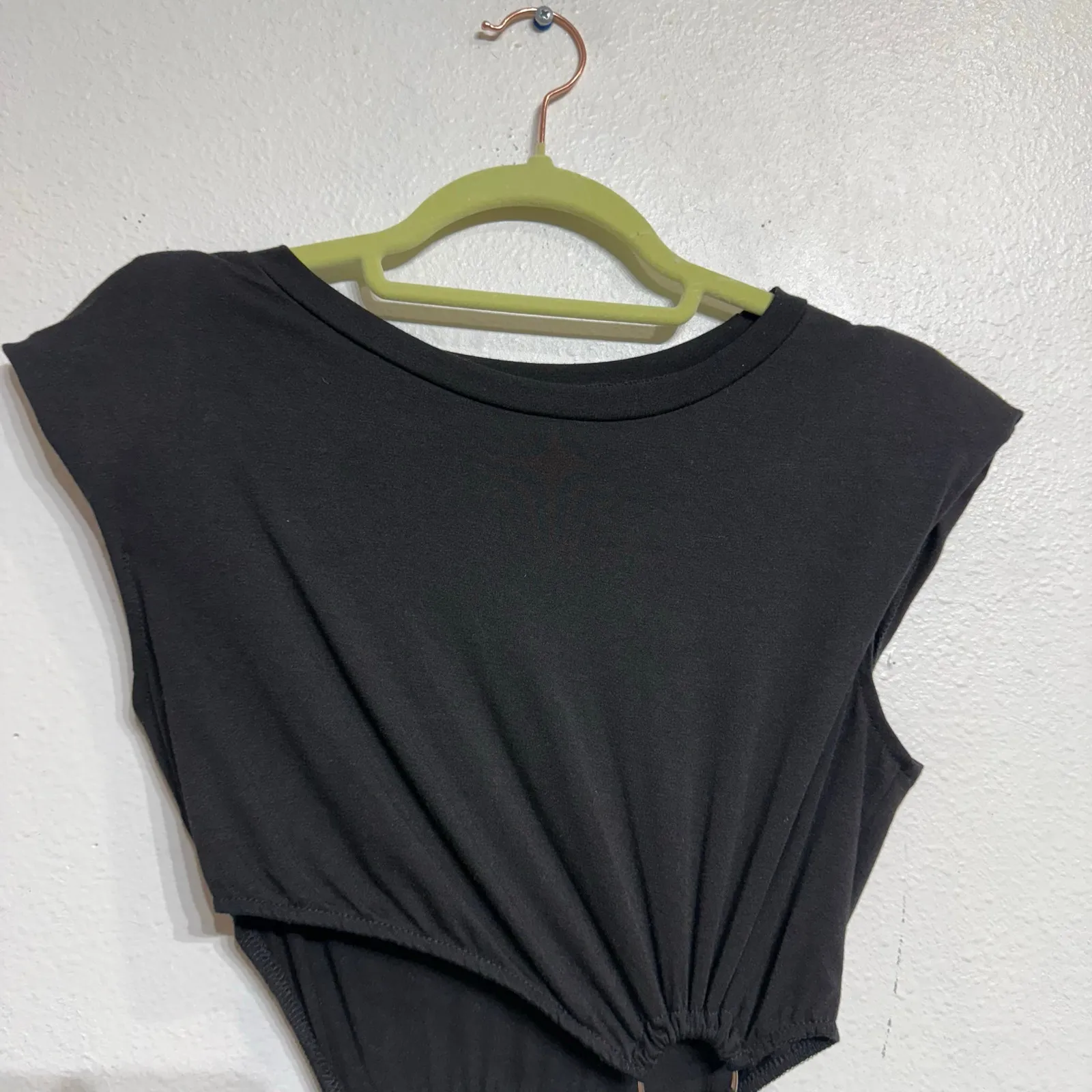 Shein Black Side Cut Out Cap Sleeve Maxi Dress Sz S - Image 3