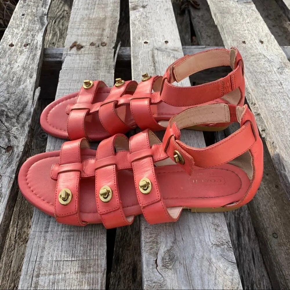 Coach Oleta coral strappy gladiator sandals - Image 3