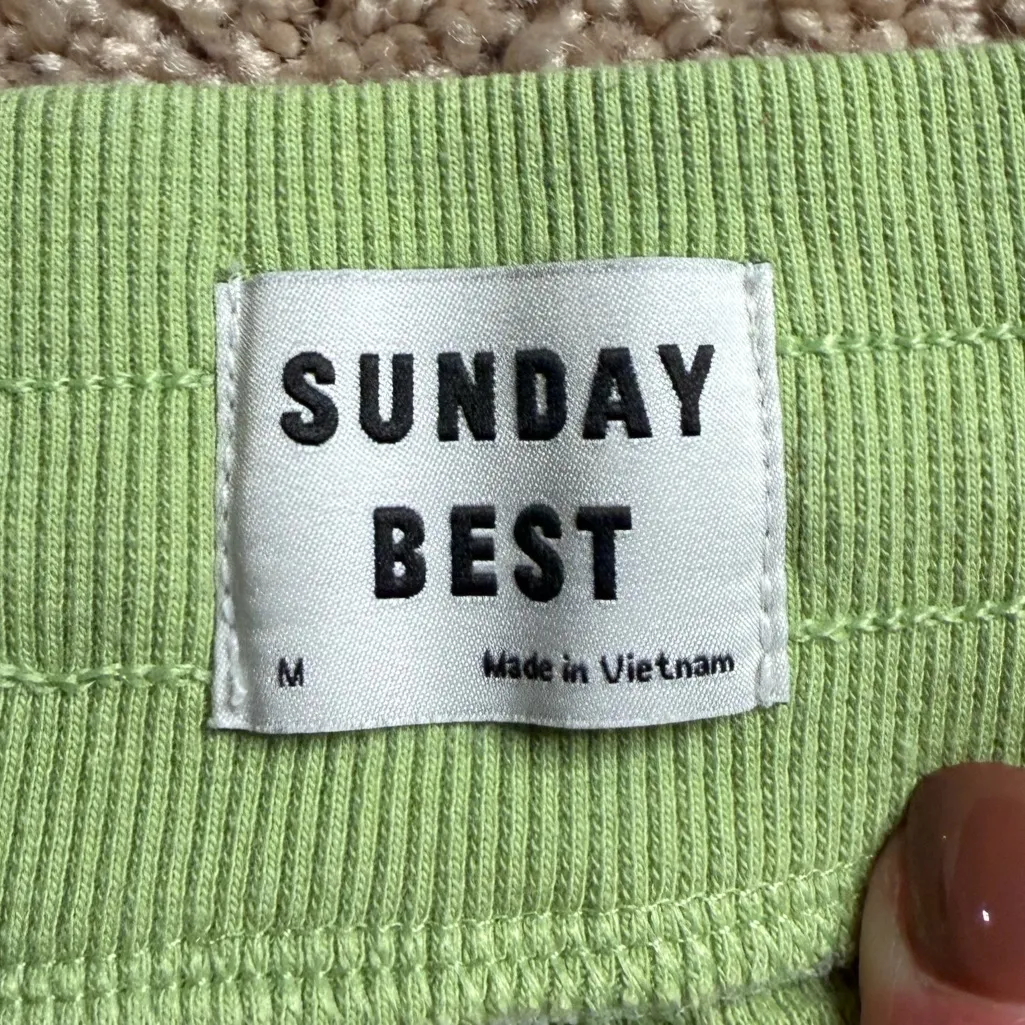 Sunday Best Aritzia Green Baby Waffle Pants Size Medium - Image 3