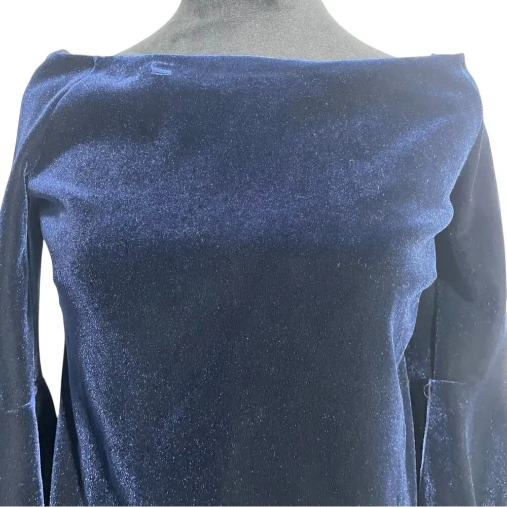 Chiara Boni La Petite Robe Size 40 4 Top Blouse Tunic Velvet Bell Sleeve $330 - Image 2