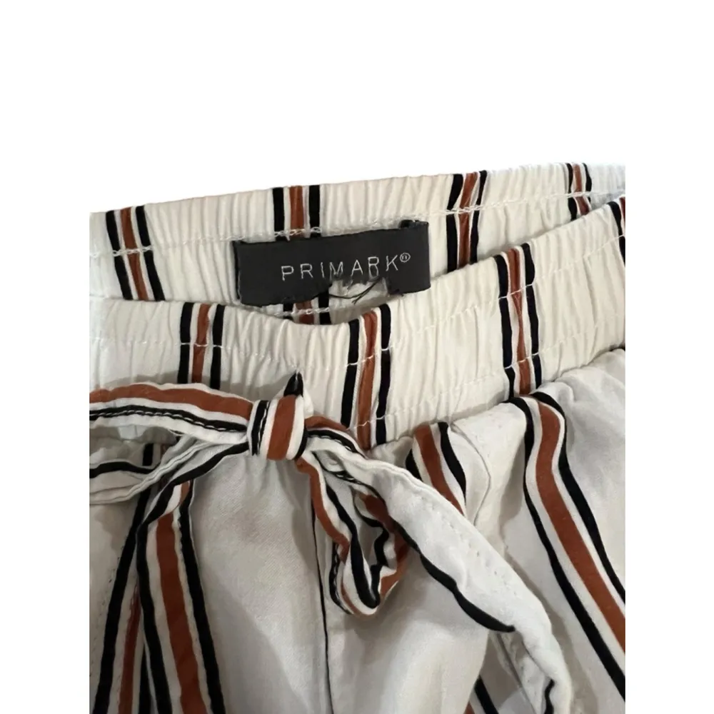 Women's Primark Pants S White Brown Striped - Image 4