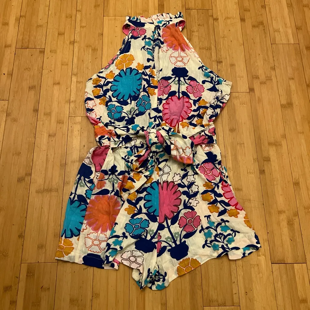 RACHEL Rachel Roy Floral Jumpsuit in Pink and Blue Size L - Image 2