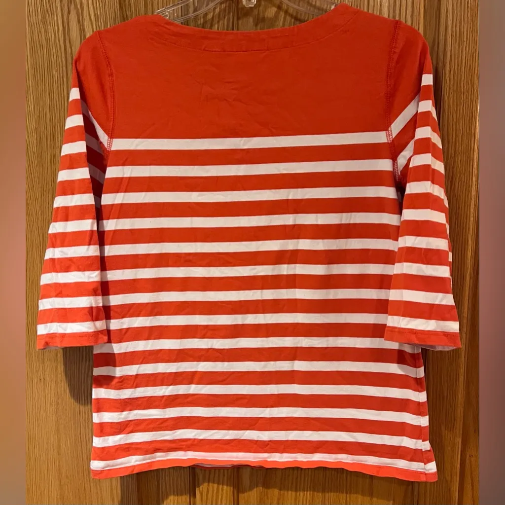 Maeve by Anthropologie Bonnie Striped Boatneck Button Detail Tee‎ Shirt Sz Small - Image 12