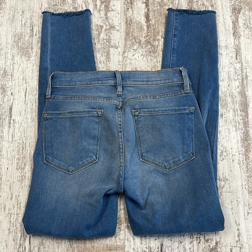 Frame Denim Distressed Le Skinny De Jeanne Crop Jeans In Stanwell Wash Size 25 - Image 12