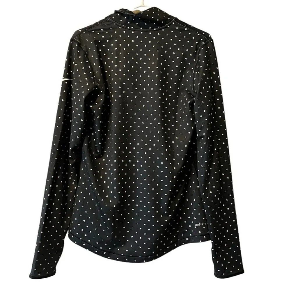 Nike Pro Dri-Fit Zip Size Large Long Sleeve Black Athleisure Athletic Preppy Gym - Image 2