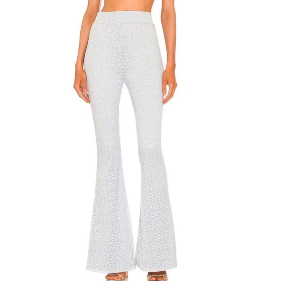 Michael Costello x Revolve Blue Lace Flare Pants festival Y2K Fairycore size xs - Image 2