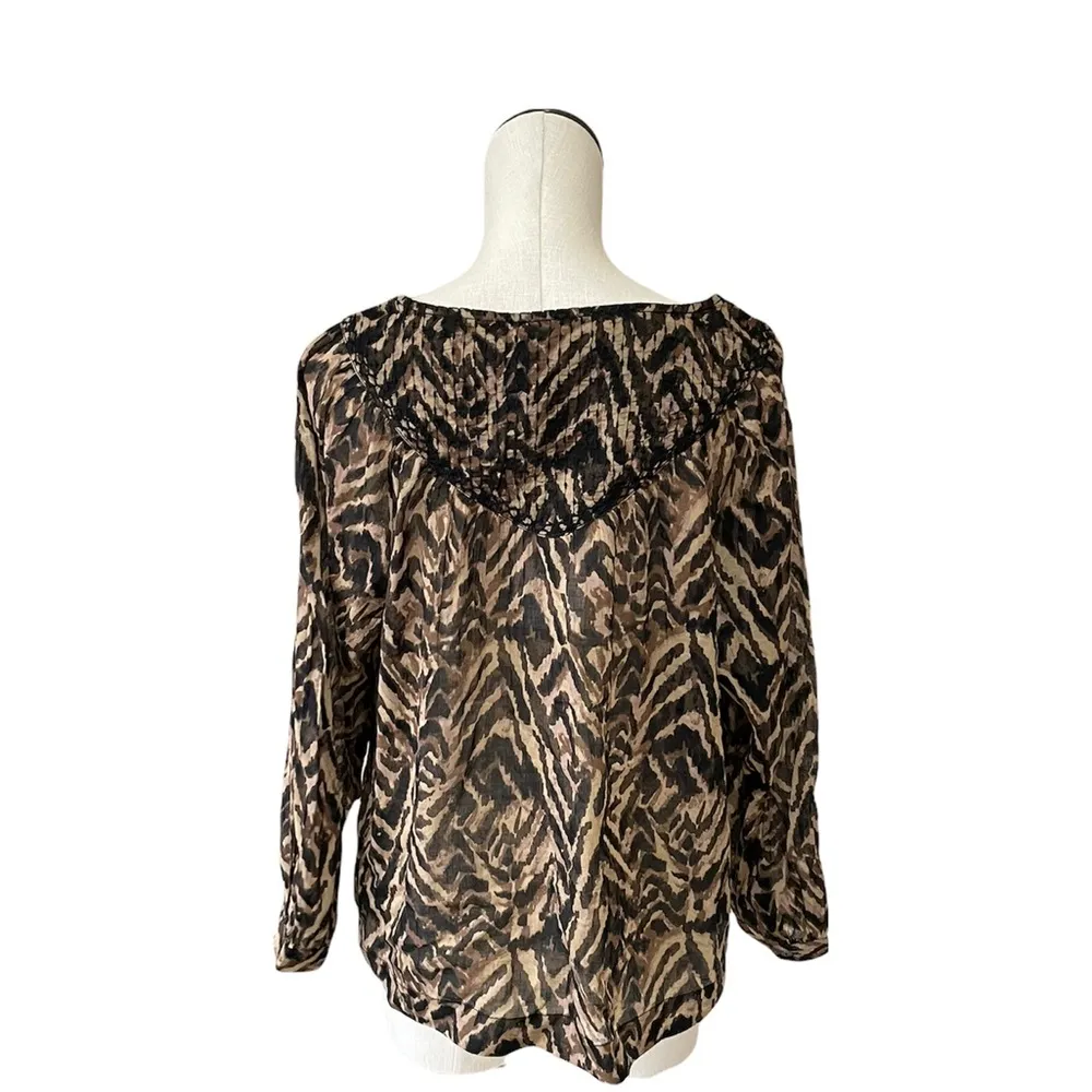 NWT Beachlunchlounge Collection Penelope Top Animal Print In Coffee Glow - Image 5
