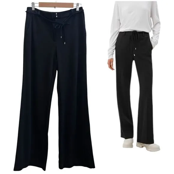 S.Oliver Charlotte Viscose Blend Black Ponte Knit Pants 30 Inch Inseam Size 10 - Image 2