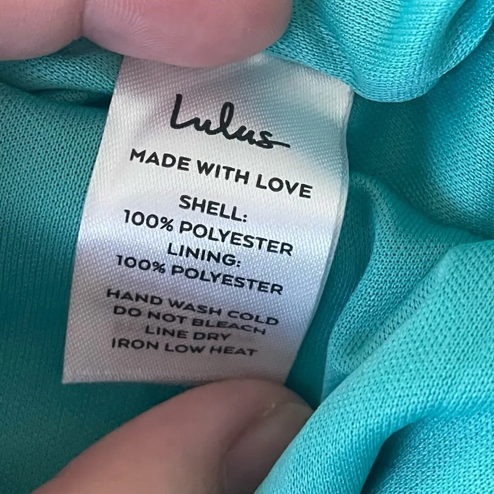 NWT Lulu’s Chasing Desire Teal Green Satin Jacquard One-Shoulder Maxi Dress - Image 13