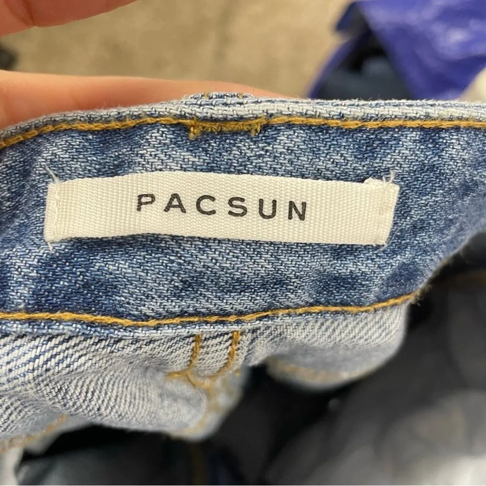 Pacsun Womens Boyfriend 90s Fit Wide Leg High Rise Jeans 30 Destroyed NWT - Image 10